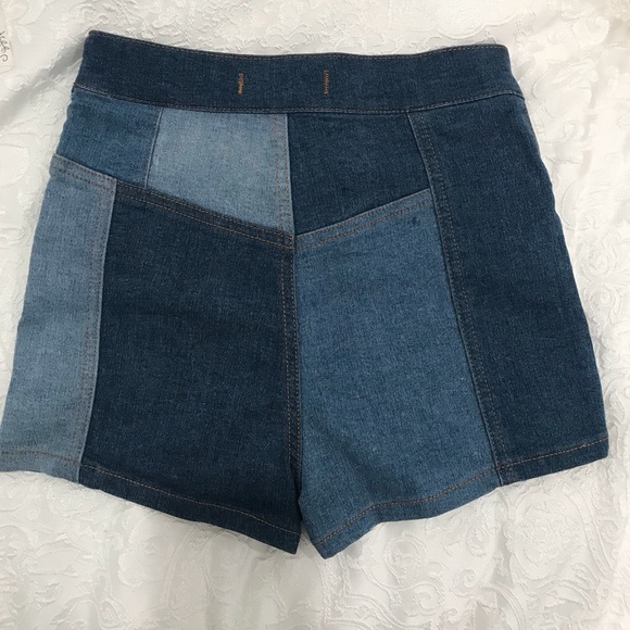 NWT Free People Patchwork Denim Shorts sz 25 - Picture 7 of 8